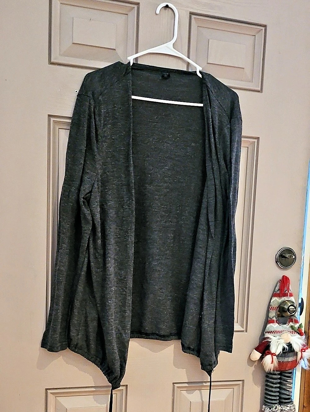 Black Open Front Drape Cardigan